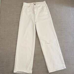 Women’s High Rise Wide Leg Jeans Universal Thread - White, Size 2